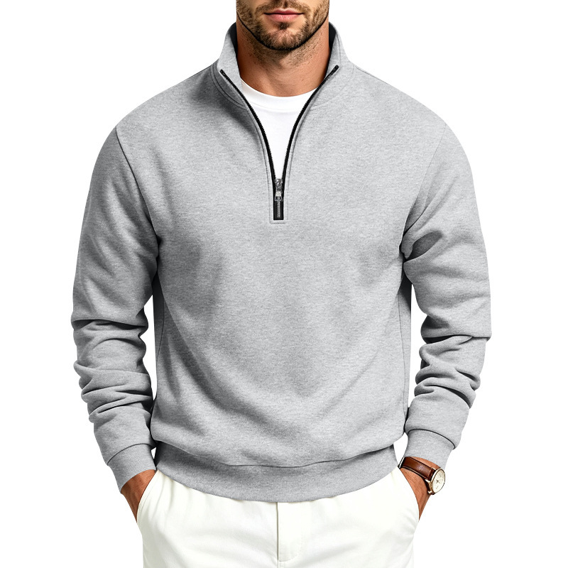 Clothes > Men's Clothing > Tops > Sweatshirts & Hoodies  Men’s Fashionable Sports and Casual Hooded Jumper with a Zip and Fleece Lining for Autumn–Winter