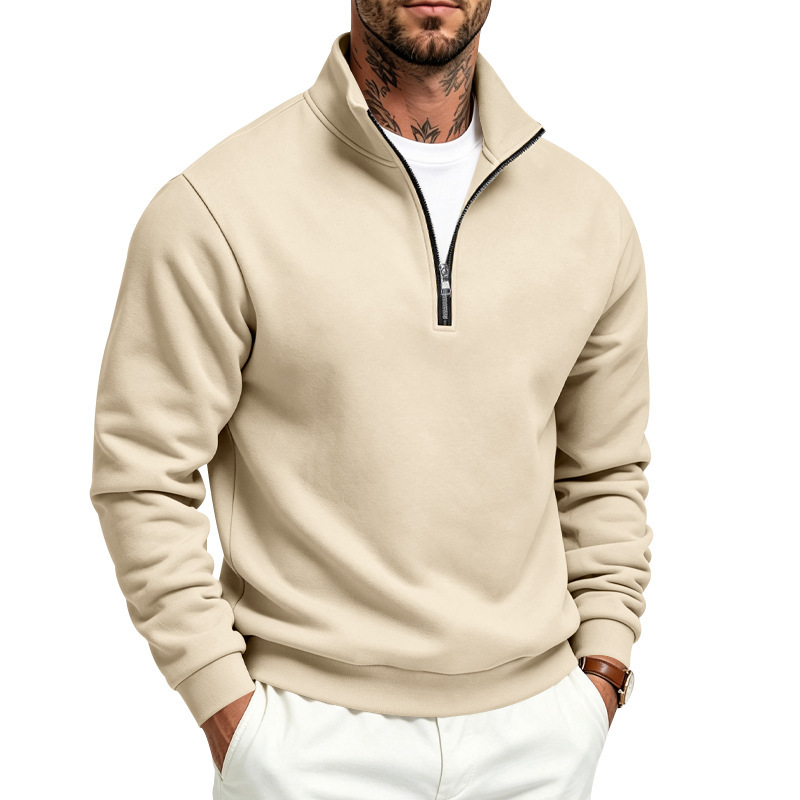 Clothes > Men's Clothing > Tops > Sweatshirts & Hoodies  Men’s Fashionable Sports and Casual Hooded Jumper with a Zip and Fleece Lining for Autumn–Winter