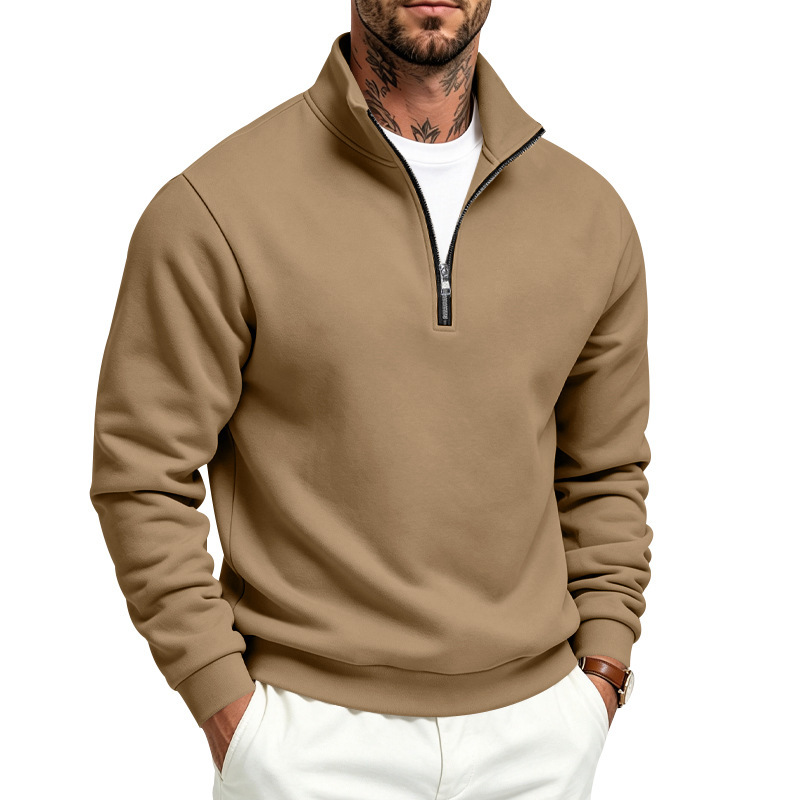 Clothes > Men's Clothing > Tops > Sweatshirts & Hoodies  Men’s Fashionable Sports and Casual Hooded Jumper with a Zip and Fleece Lining for Autumn–Winter