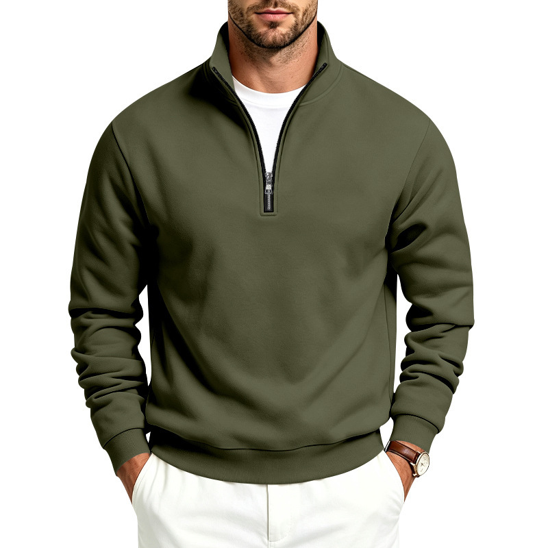 Clothes > Men's Clothing > Tops > Sweatshirts & Hoodies  Men’s Fashionable Sports and Casual Hooded Jumper with a Zip and Fleece Lining for Autumn–Winter