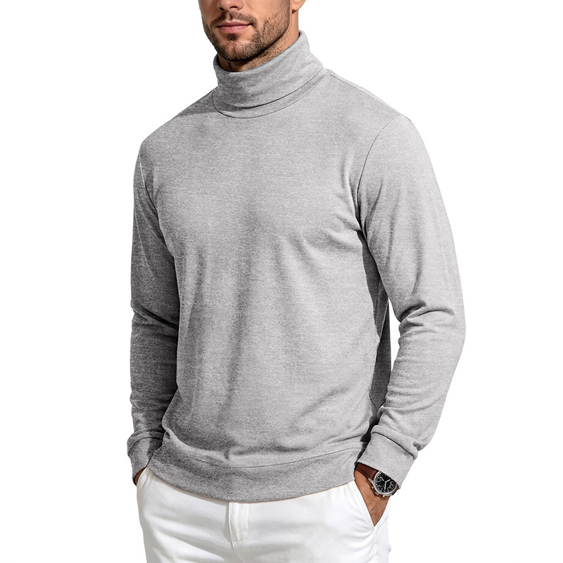 Clothes > Men's Clothing > Tops > Sweatshirts & Hoodies Men’s Warm Long-Sleeved Shirt with a High Collar, Made from Wool and Fleece, for Autumn and Winter