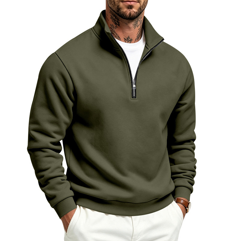 Clothes > Men's Clothing > Tops > Sweatshirts & Hoodies  Men’s Fashionable Sports and Casual Hooded Jumper with a Zip and Fleece Lining for Autumn–Winter