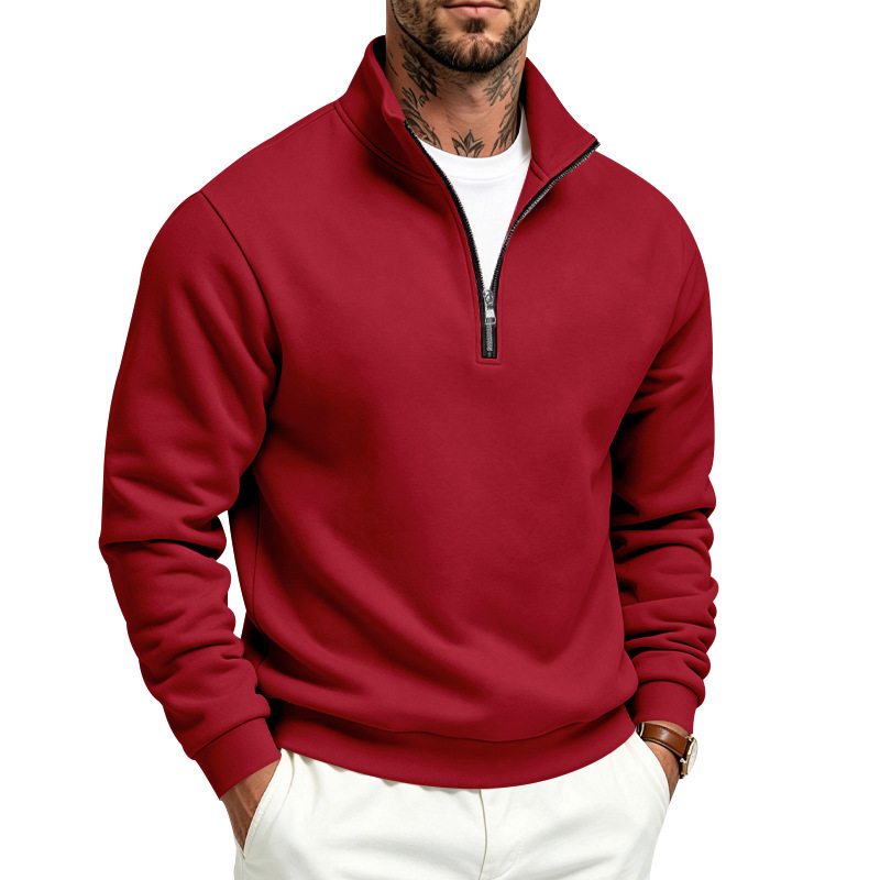 Clothes > Men's Clothing > Tops > Sweatshirts & Hoodies  Men’s Fashionable Sports and Casual Hooded Jumper with a Zip and Fleece Lining for Autumn–Winter