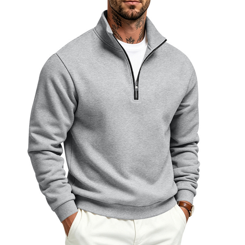 Clothes > Men's Clothing > Tops > Sweatshirts & Hoodies  Men’s Fashionable Sports and Casual Hooded Jumper with a Zip and Fleece Lining for Autumn–Winter