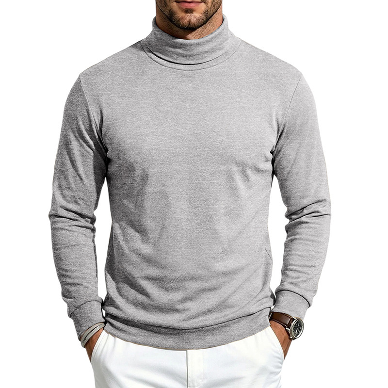 Clothes > Men's Clothing > Tops > Sweatshirts & Hoodies Men’s Warm Long-Sleeved Shirt with a High Collar, Made from Wool and Fleece, for Autumn and Winter