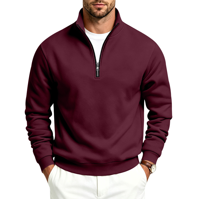 Clothes > Men's Clothing > Tops > Sweatshirts & Hoodies  Men’s Fashionable Sports and Casual Hooded Jumper with a Zip and Fleece Lining for Autumn–Winter