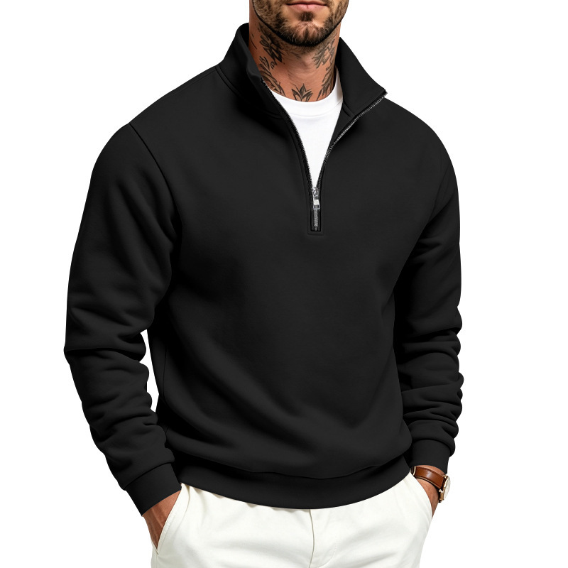 Clothes > Men's Clothing > Tops > Sweatshirts & Hoodies  Men’s Fashionable Sports and Casual Hooded Jumper with a Zip and Fleece Lining for Autumn–Winter