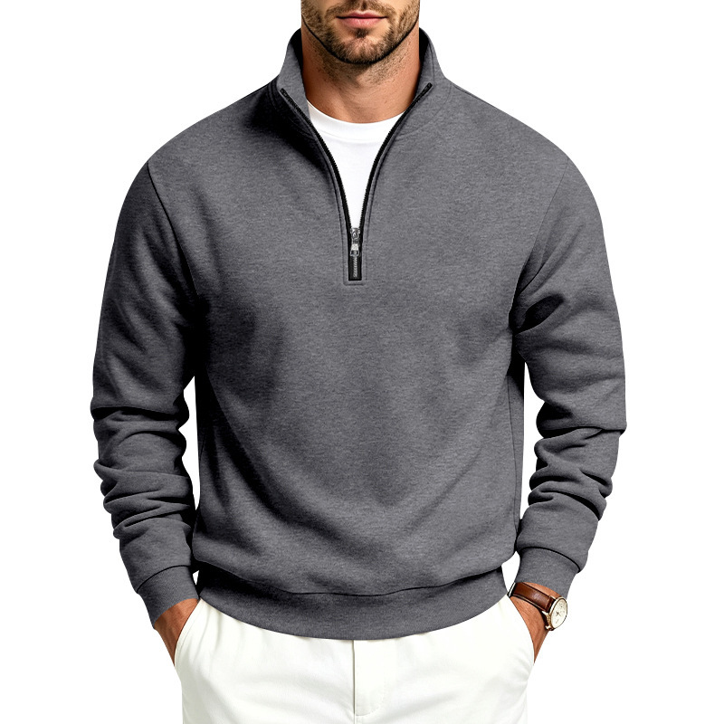 Clothes > Men's Clothing > Tops > Sweatshirts & Hoodies  Men’s Fashionable Sports and Casual Hooded Jumper with a Zip and Fleece Lining for Autumn–Winter