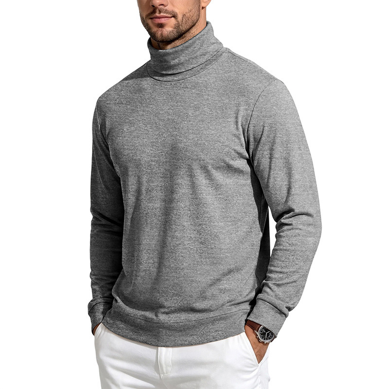Clothes > Men's Clothing > Tops > Sweatshirts & Hoodies Men’s Warm Long-Sleeved Shirt with a High Collar, Made from Wool and Fleece, for Autumn and Winter