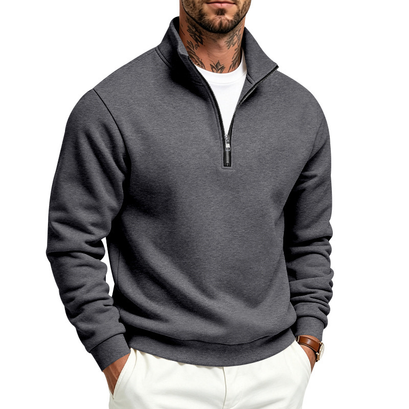 Clothes > Men's Clothing > Tops > Sweatshirts & Hoodies  Men’s Fashionable Sports and Casual Hooded Jumper with a Zip and Fleece Lining for Autumn–Winter