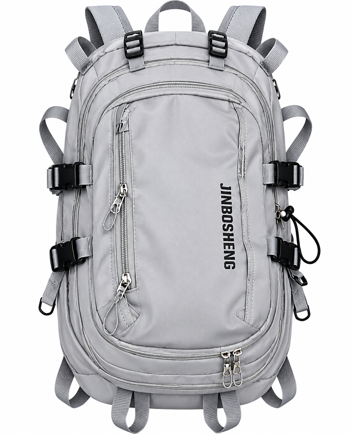 Multi-Compartment Outdoor Backpack with Adjustable Straps and Multiple Zippers