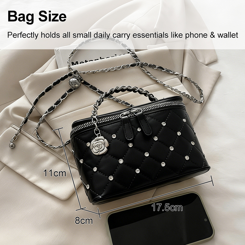 New Arrival Ladies Purses Small Top-Handle Bags Mini Cross-body bag Tiny Top-handle Bag Rhinestone Decoration Phone Bag