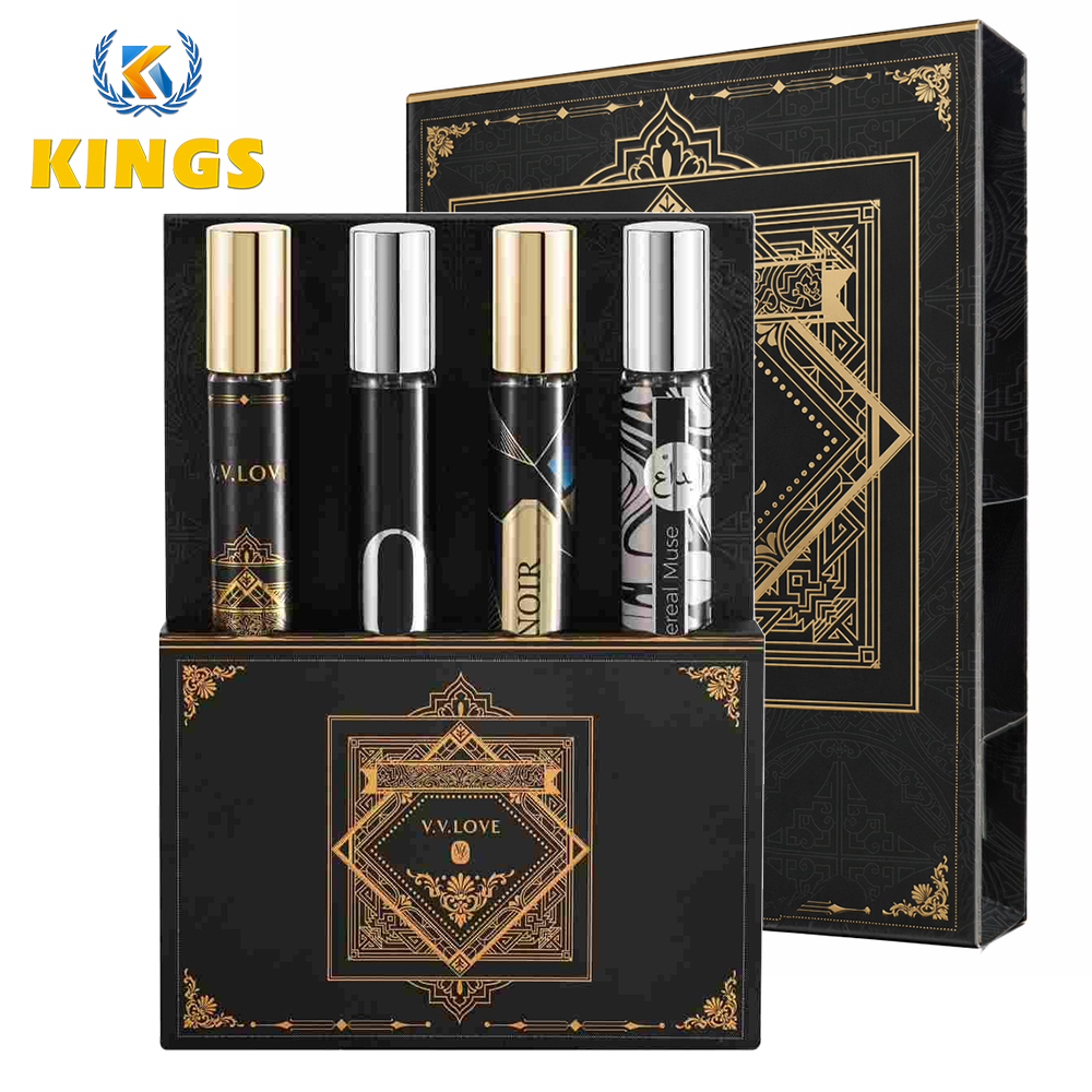 35ml*4 Pcs Men Perfume Classic Fragrance Dau de Toilette Woody Oriental Gourmand Fruity Tone Fragrance & Deodorant