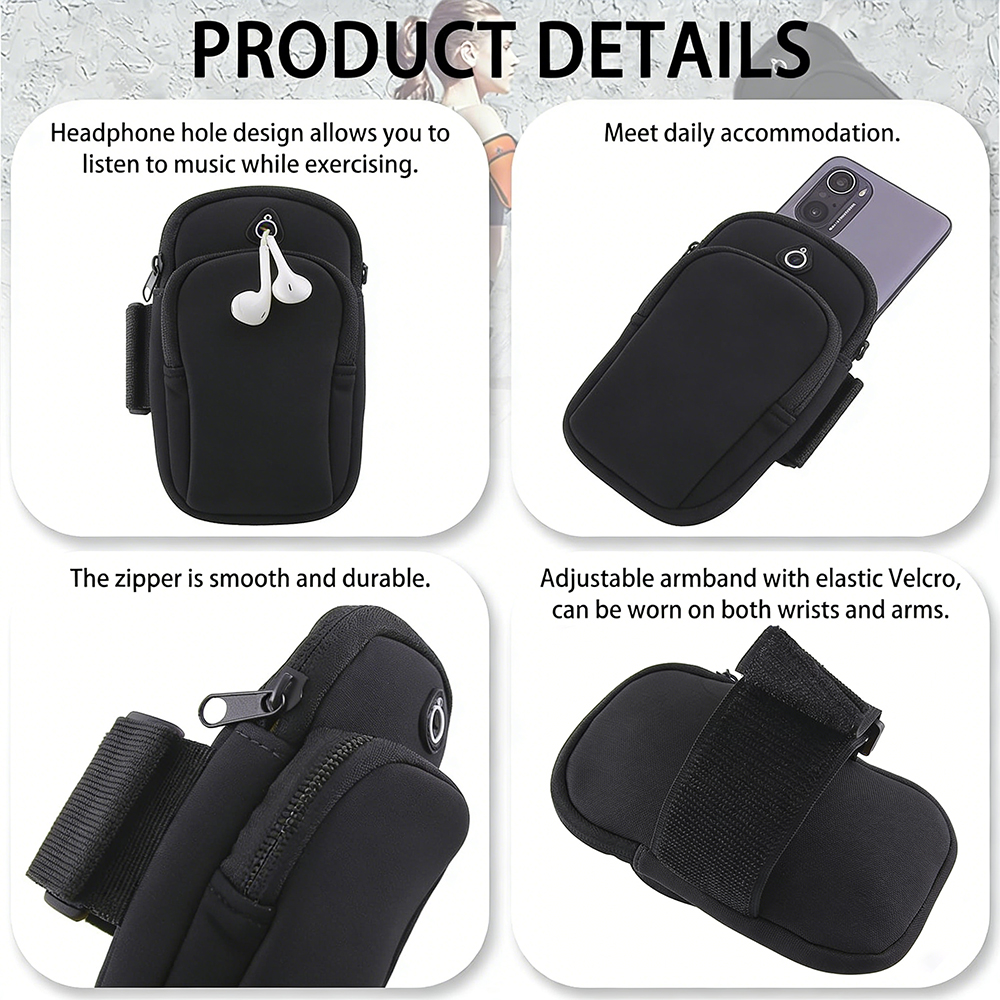 Unisex Mobile Arm Bags + Sunscreen Shawl Set Outdoor Armband Quick Dry Towel Running Arm Bag Sunscreen Headscarf