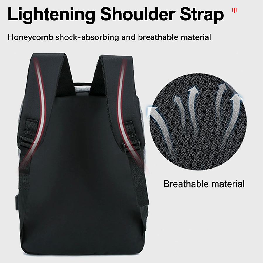 New Arrival 3 In 1 Men Backpack Cross-body Bag Small Bag Set Reflective Stripe Rucksack School Bag