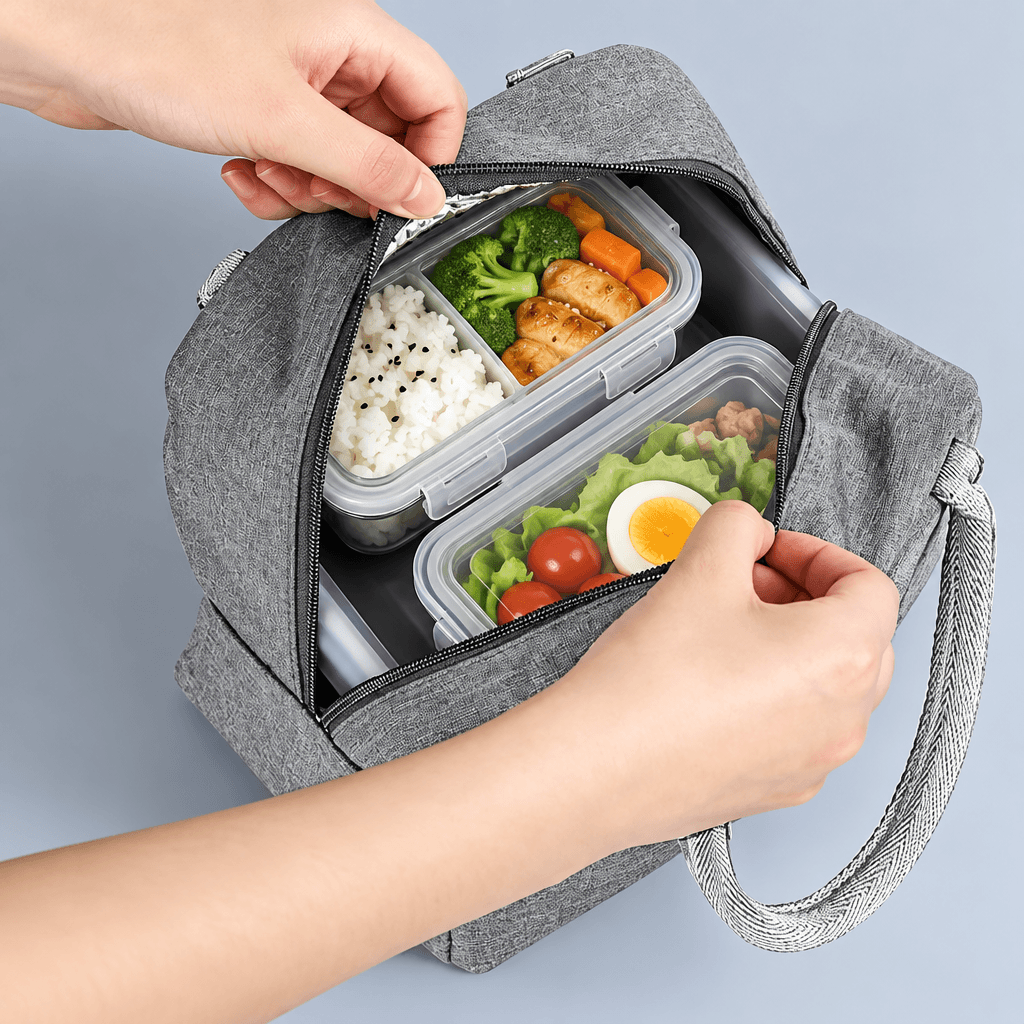 Functional Pattern Cooler Lunch Box Portable Insulated Canvas Lunch Bag Thermal Food Picnic Lunch Bags For Women