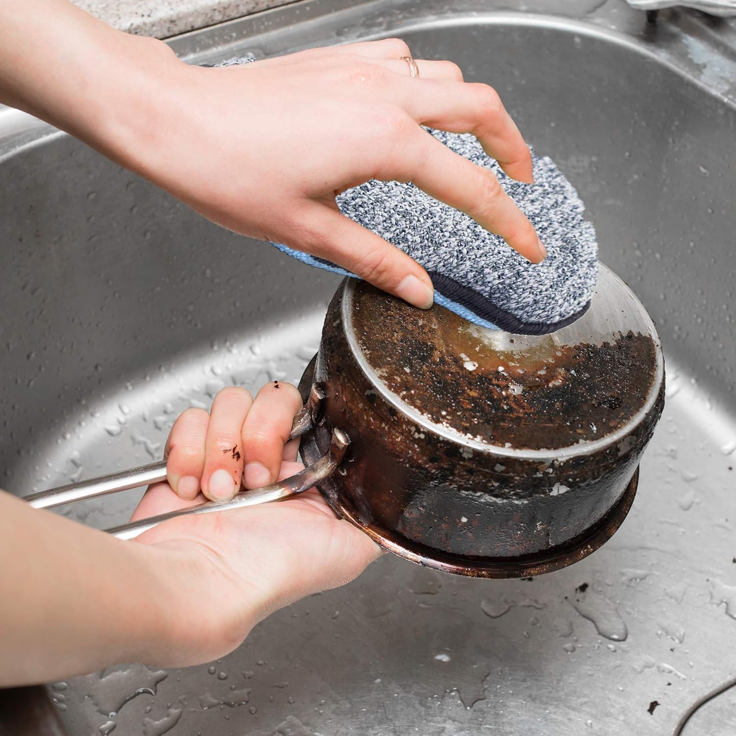 Multi-Purpose Sponges Kitchen By Scrub-it - Non-Scratch Microfiber sponges for Cleaning, Along with Heavy Duty Scrubbing Power - Reusable Dish Sponge for Dishes, Pots and Pans (6 Pack)