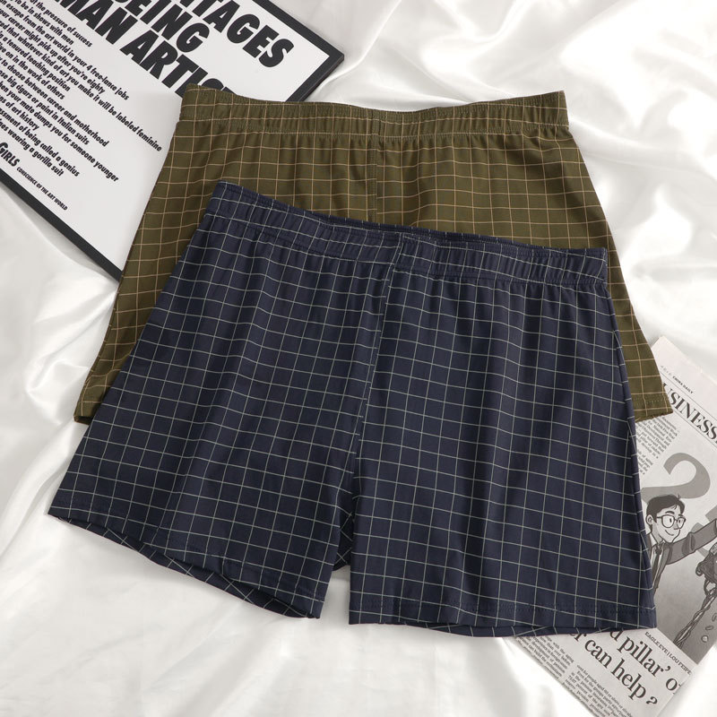 Freyr Large size XL-4XL 3PC men's clothing underwear boys' plaid boxers briefs students shorts clothes Checkered striped underwear