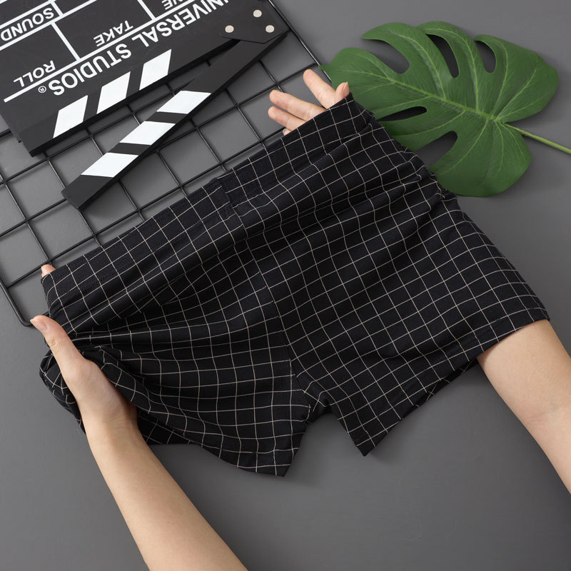 Freyr Large size XL-4XL 3PC men's clothing underwear boys' plaid boxers briefs students shorts clothes Checkered striped underwear