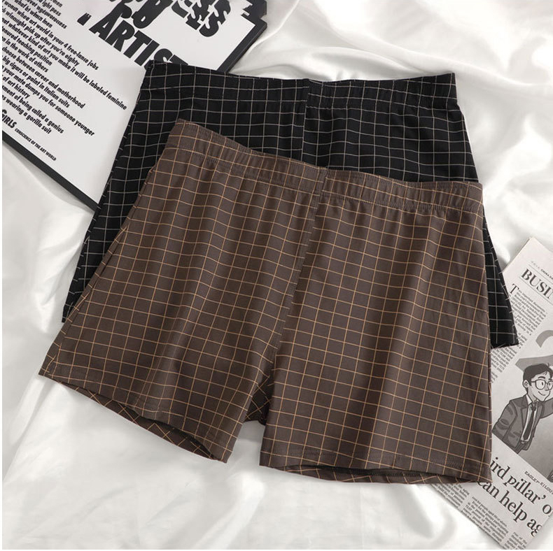 Freyr Large size XL-4XL 3PC men's clothing underwear boys' plaid boxers briefs students shorts clothes Checkered striped underwear