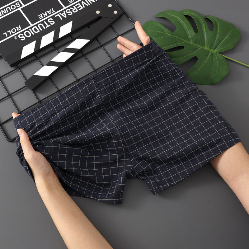 Freyr Large size XL-4XL 3PC men's clothing underwear boys' plaid boxers briefs students shorts clothes Checkered striped underwear