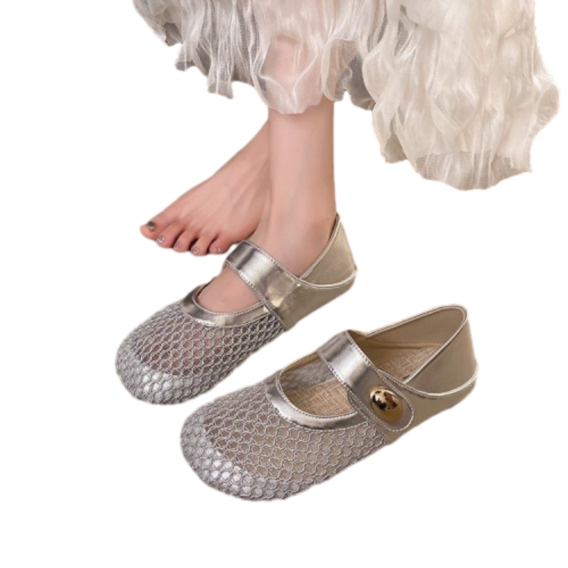 Freyr size 37-40 women's mesh cloth breathable shoes girls single hollow out shoes ladies fashion work sandal shoes
