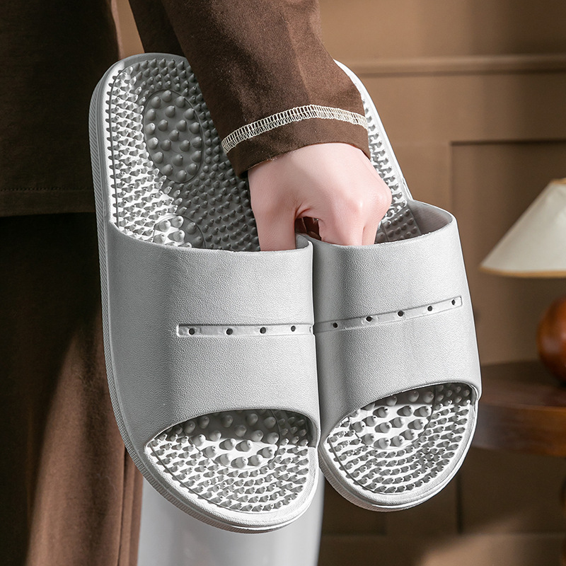 Freyr size 40-45 Men's shoes women's bathroom bath non-slip wear-resistant soft bottom slippers students foot massage slippers
  couple sandals open shoes soft grey slippers