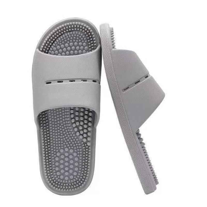 Freyr size 40-45 Men's shoes women's bathroom bath non-slip wear-resistant soft bottom slippers students foot massage slippers
  couple sandals open shoes soft grey slippers