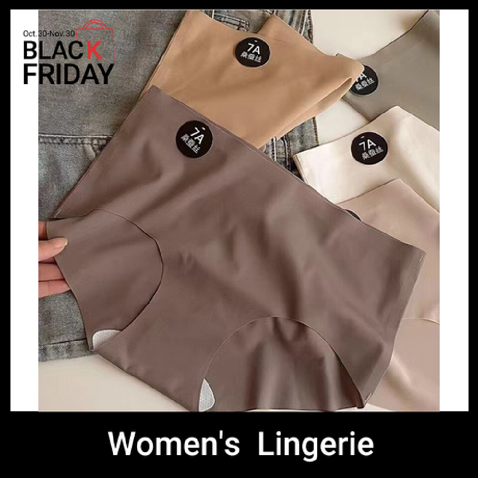 6PC size M-XL women's seamless ice silk panties quick drying underwear ladies cotton crotch comfy invisible briefs soft thin light briefs