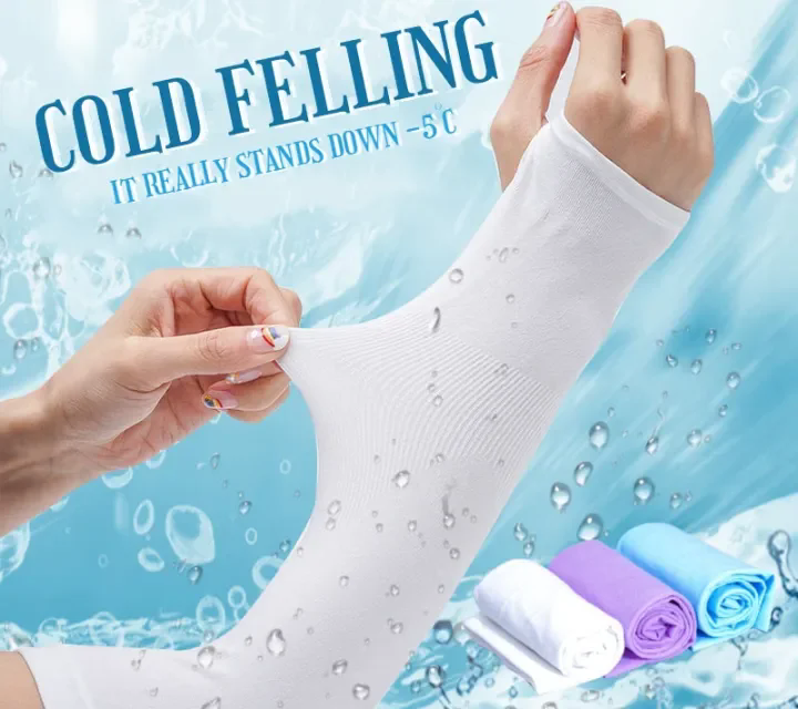 Ice Silk Arm Sleeve UV Protection Handsock Aqua  Slim Cooling Arm Hand Sock Men Woman Sport Outdoor Handsocks