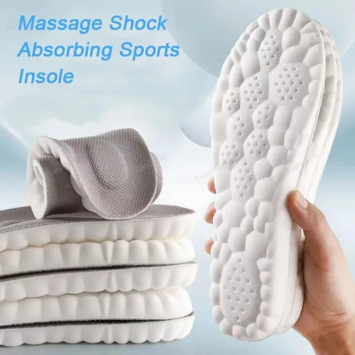 4D Cloud Massage Insoles Soft Breathable Cushion Shoe Pads For Walking Running Sports Shoes