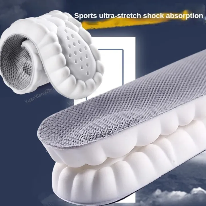 4D Cloud Massage Insoles Soft Breathable Cushion Shoe Pads For Walking Running Sports Shoes