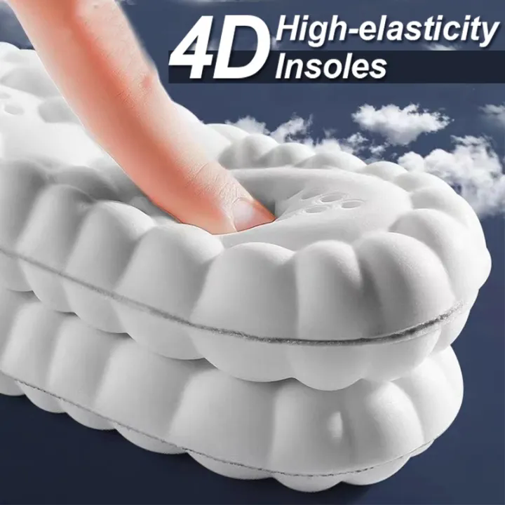 4D Cloud Massage Insoles Soft Breathable Cushion Shoe Pads For Walking Running Sports Shoes