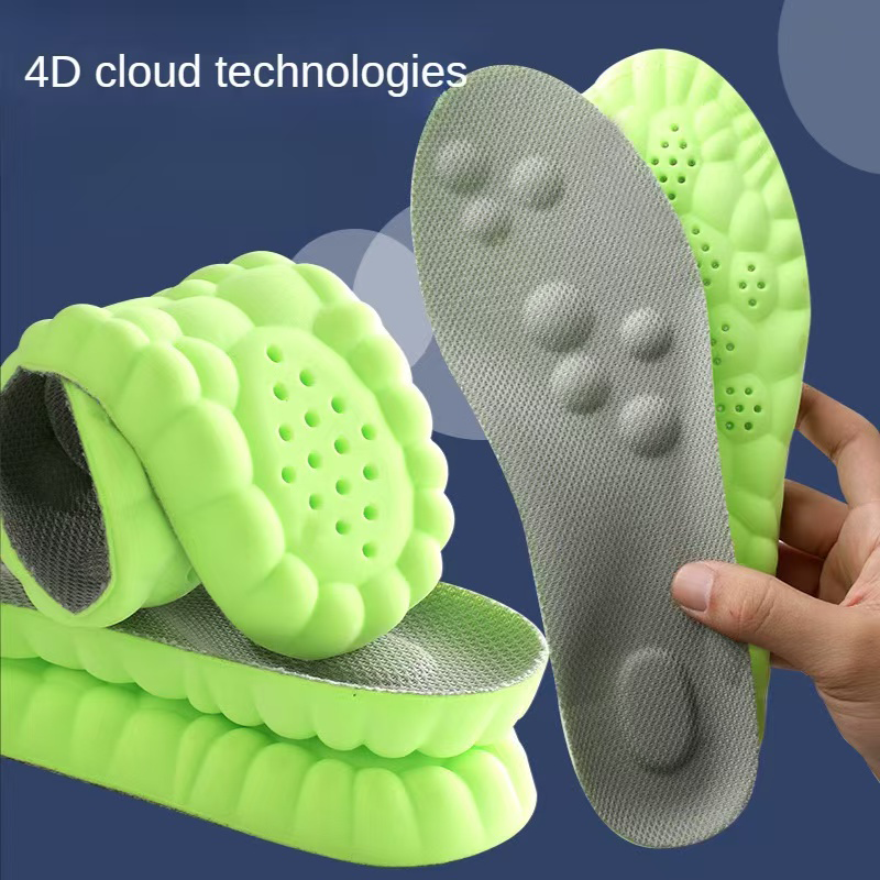 4D Comfort Cloud Cushion Insoles for Men and Women Massage Shock Absorption Shoe Pads for All Shoes