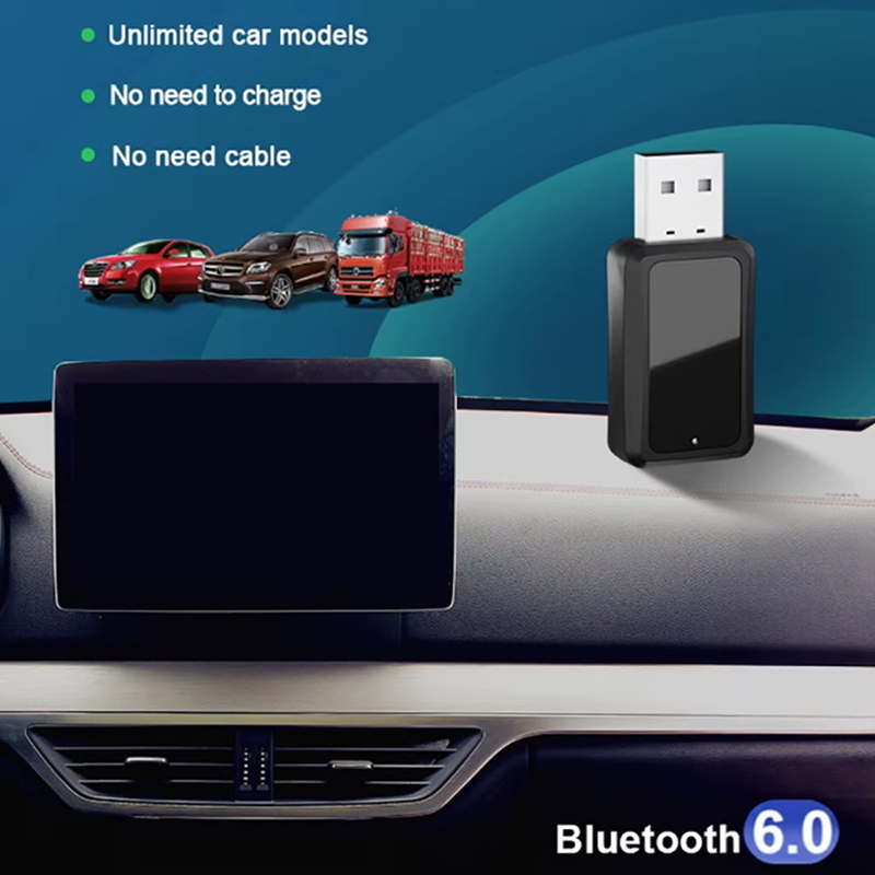 Car Bluetooth 6.0 Mini USB Transmitter Receiver with LED Display Handsfree Call Car Kit Auto Wireless Audio For Fm Radio