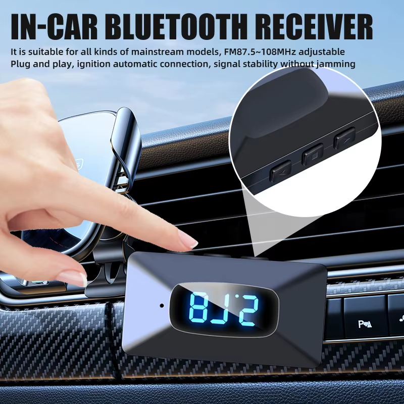 Car Bluetooth 6.0 Mini USB Transmitter Receiver with LED Display Handsfree Call Car Kit Auto Wireless Audio For Fm Radio