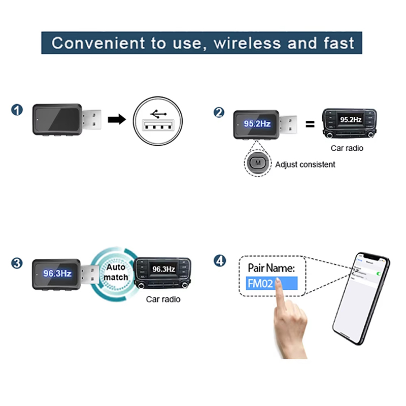 Car Bluetooth 6.0 Mini USB Transmitter Receiver with LED Display Handsfree Call Car Kit Auto Wireless Audio For Fm Radio