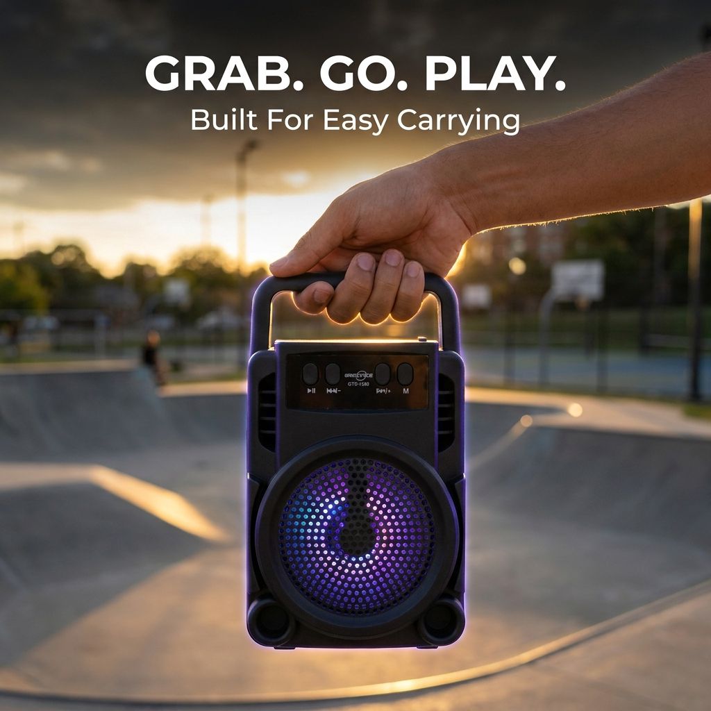 RichRipple Portable Bluetooth Speaker Extra Bass 3 Inch Wireless Speaker with LED Lights FM Radio TF Card AUX Party Speaker for Outdoor Home Travel Small Compact