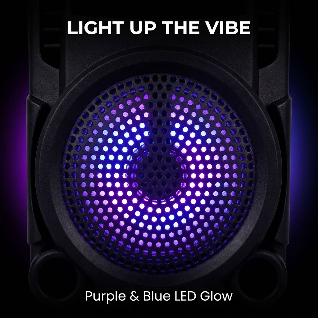 RichRipple Portable Bluetooth Speaker Extra Bass 3 Inch Wireless Speaker with LED Lights FM Radio TF Card AUX Party Speaker for Outdoor Home Travel Small Compact