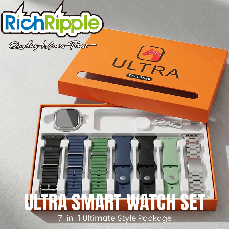 RichRipple New Smart Watch 2.01 inch Large Screen 7in1 Strap Smartwatch Suit Waterproof Fitness Tracking Bluetooth Call Smartwatch