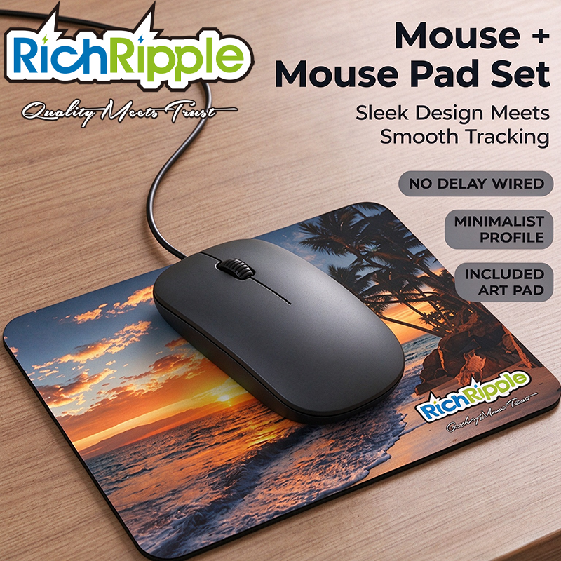 RichRipple Wired Mouse Wired Mouse Ergonomic Office Mouse Silent Mouse Adjustable DPI Mouse