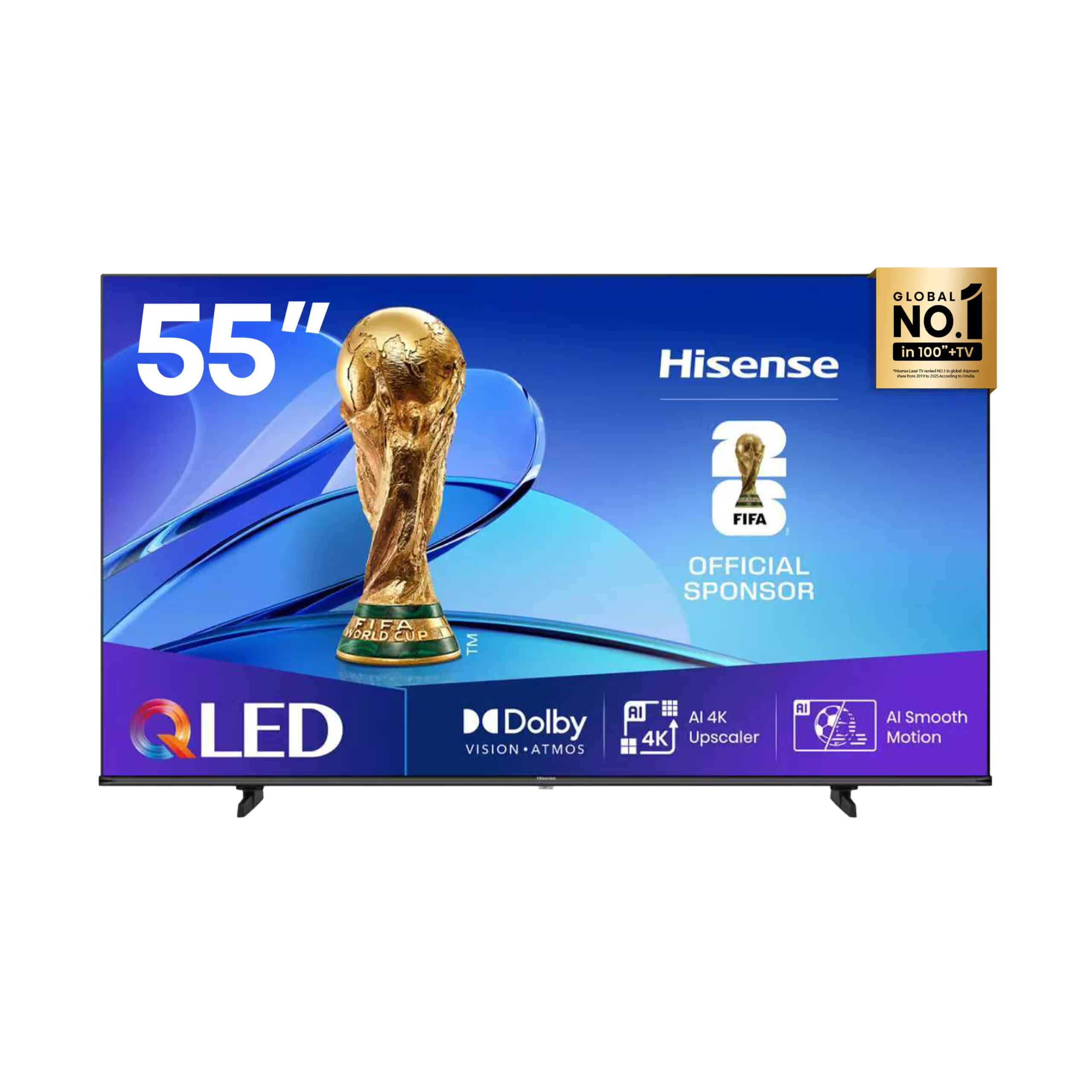 Hisense 55Q6Q 55 inch 4K QLED Frameless Television VIDAA Smart TV with Netflix Youtube USB/SD Bluetooth WIFI Television  TV