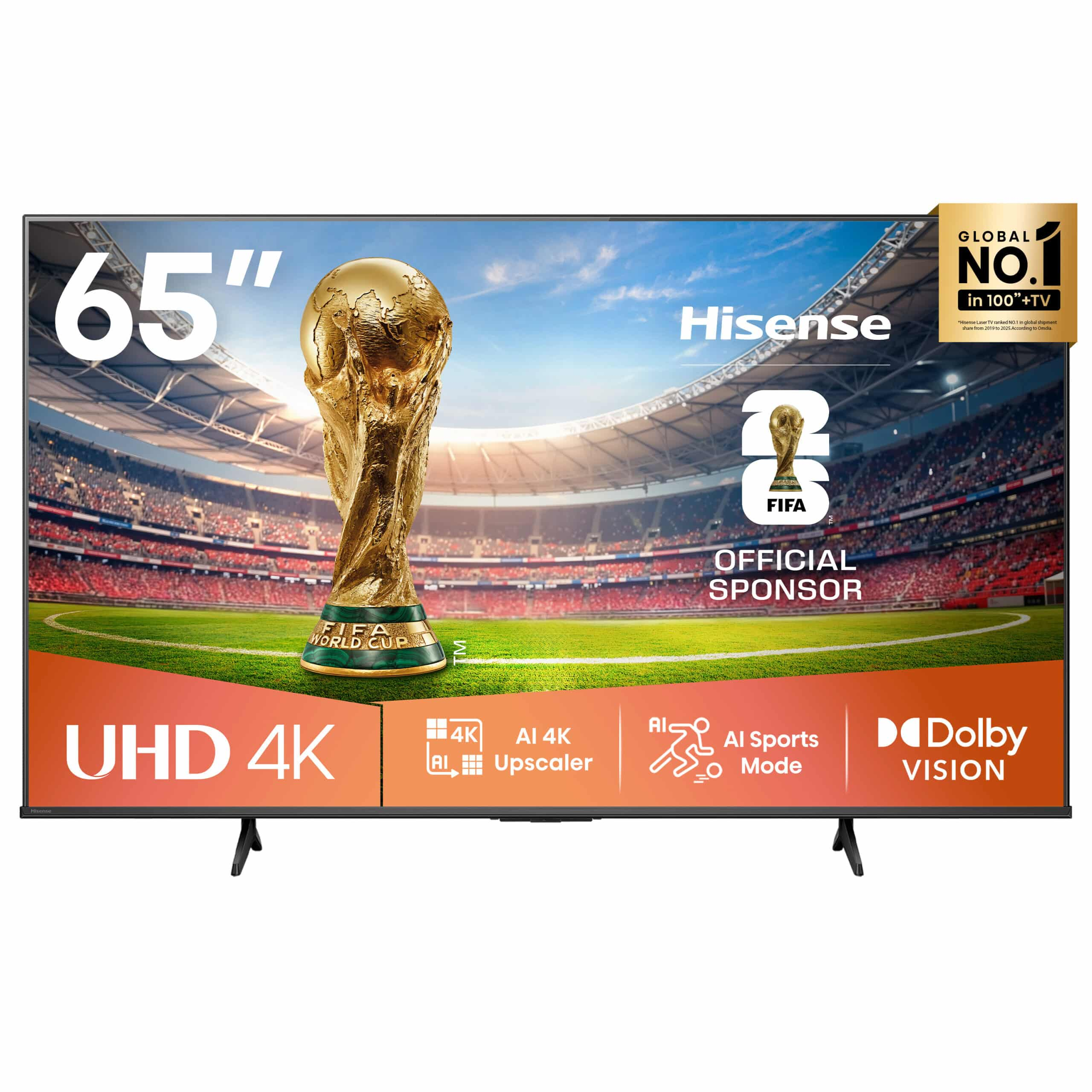 Hisense 65A6Q 65 inch 4K UHD Frameless Television VIDAA Smart TV with Netflix Youtube USB/SD Bluetooth WIFI Television Multifuctional TV