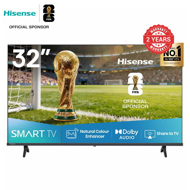 Hisense 32 inch  Frameless Smart TV Full HD LED  VIDAA Wifi  AC Netflix/Youtube/Prime Video  Energy Saving  32A4Q