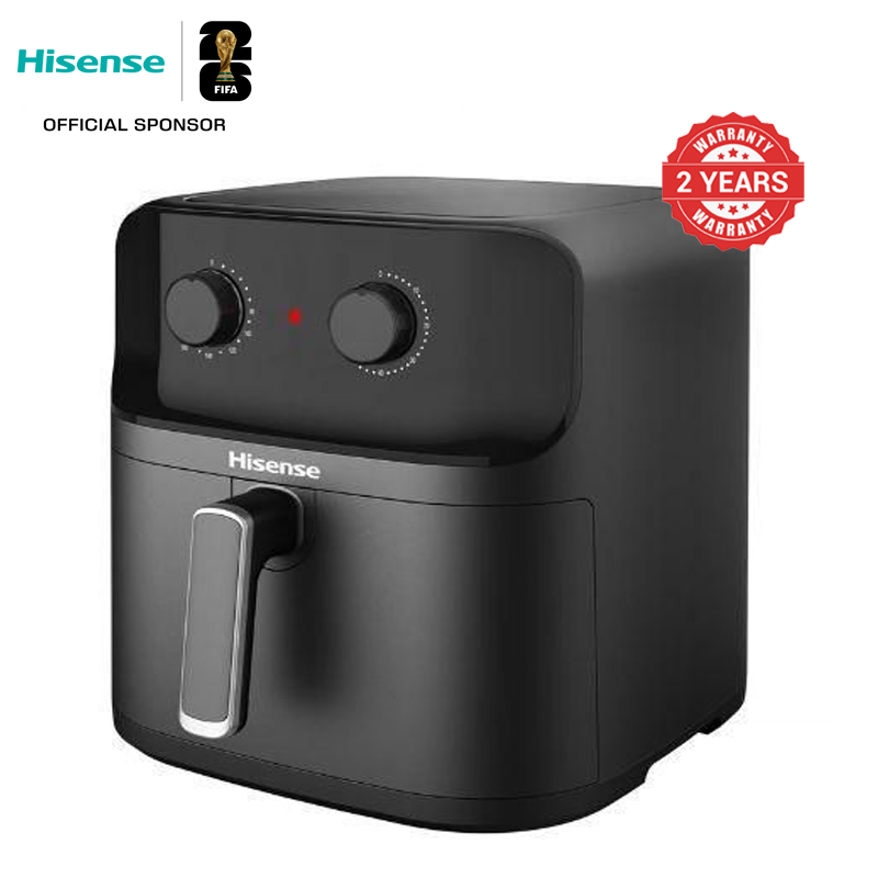 Hisense Air fryer,Black color,8L caapcity,Manual control timer&temperature knob, 900W H08AFBK1S1