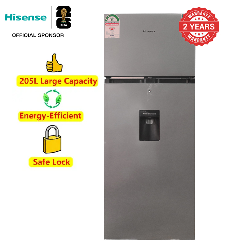 Hisense fridge 205L Double Door Refrigerator REF205DR Double Doors Refrigerator Fridge and Freezer With Lock Refrigerators Water diespenser