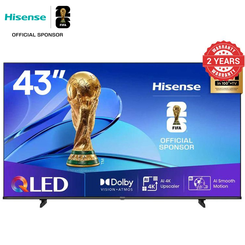 Hisense 43Q6Q 43 inch 4K UHD QLED Smart TV with Dolby Vision Netflix YouTube  VIDAA Smart TV