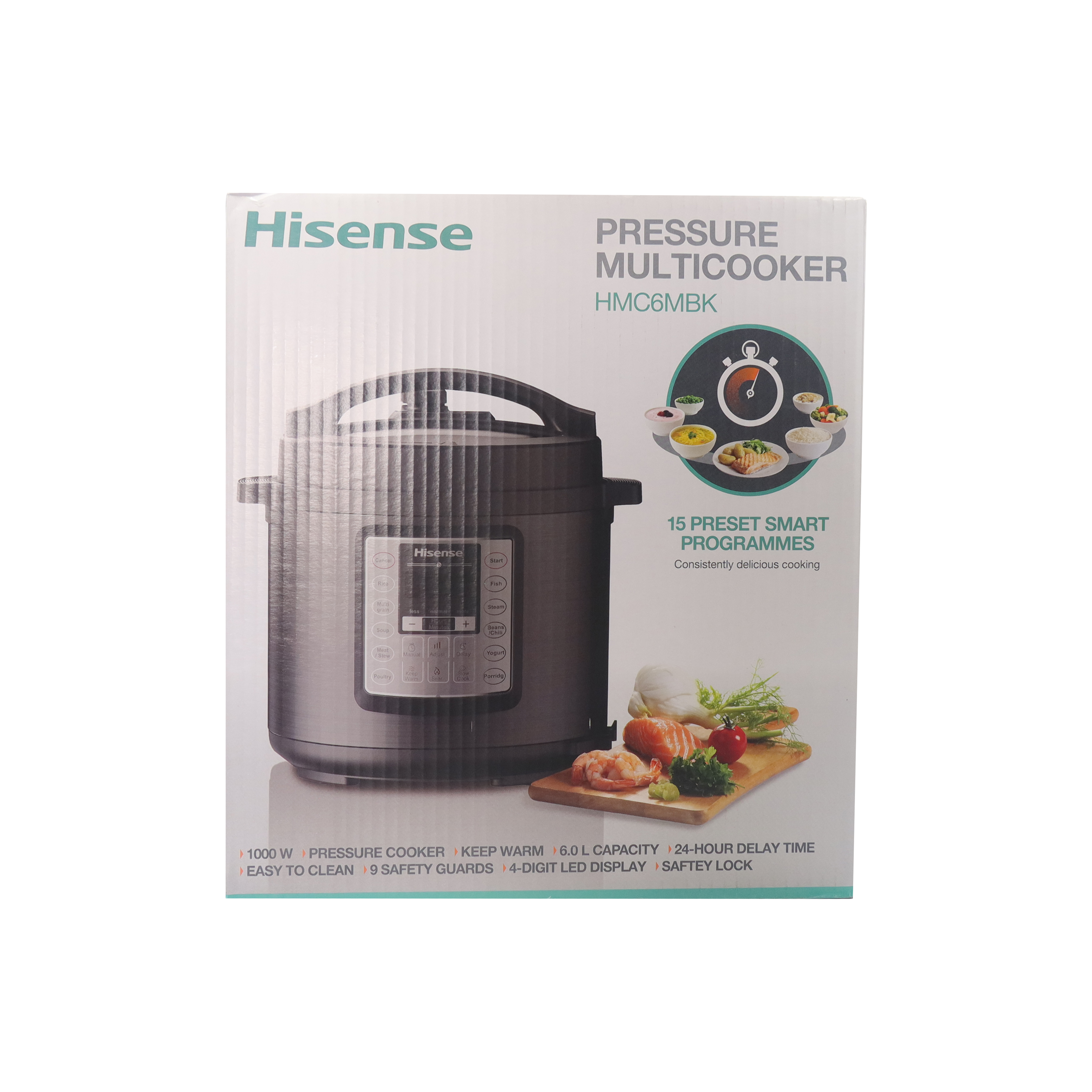Hisense 6L Rice Cooker Electric Pressure Cooker 1000W Classic Kitchen Cooking Pot  HMC6MBK