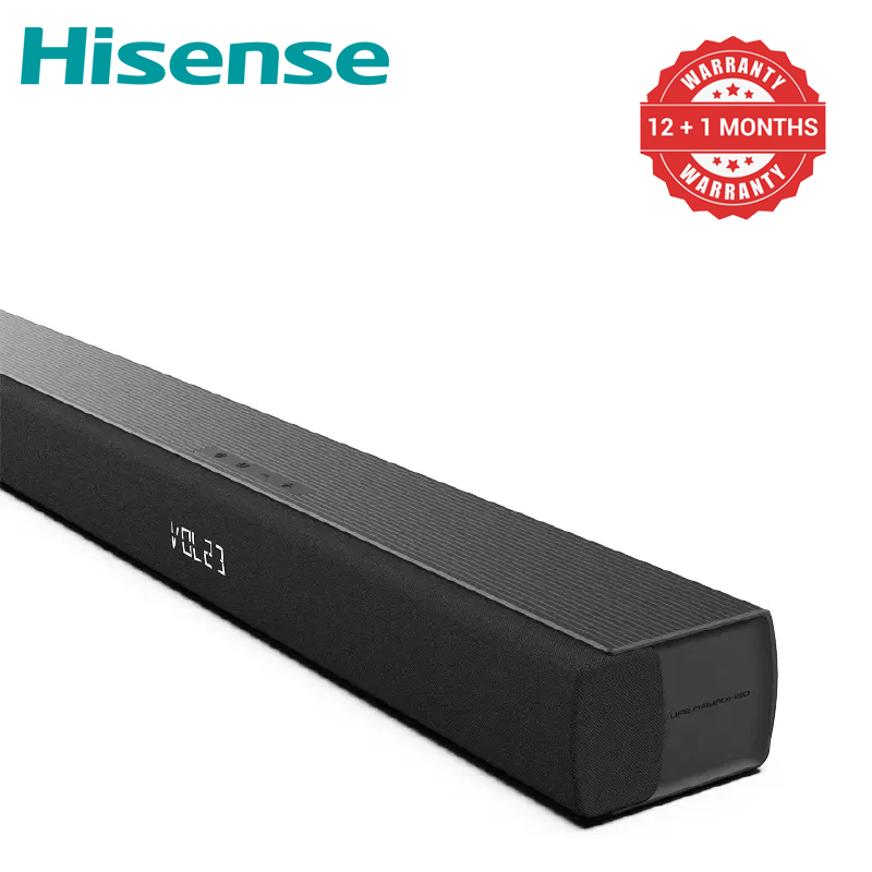 Hisense 3.1CH HS3100 Soundbar 480W  Bluetooth Enabled, Dolby Audio, Sound Bar, DTS Virtual:X, Wireless Subwoofer, Powerful Bass