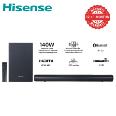 Hisense 2.1CH SOUNDBAR WITH WIRELESS SUBWOOFER HS1800 Woofer Bluetooth Speaker Remote Soundbar